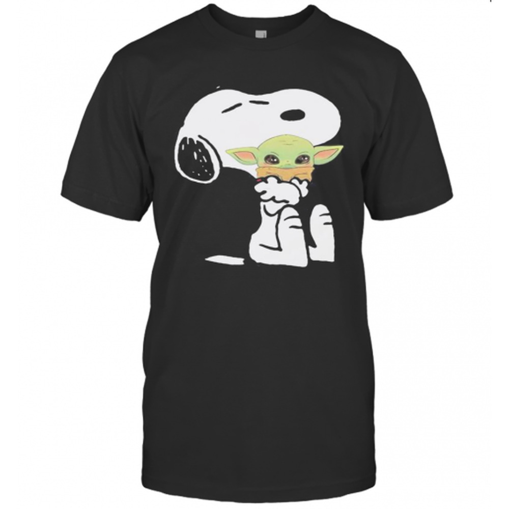 Disney Snoopy Hug Baby Yoda T-Shirt